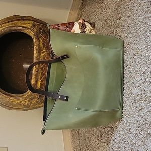 Portland Leather Goods large tote in Kiwi.